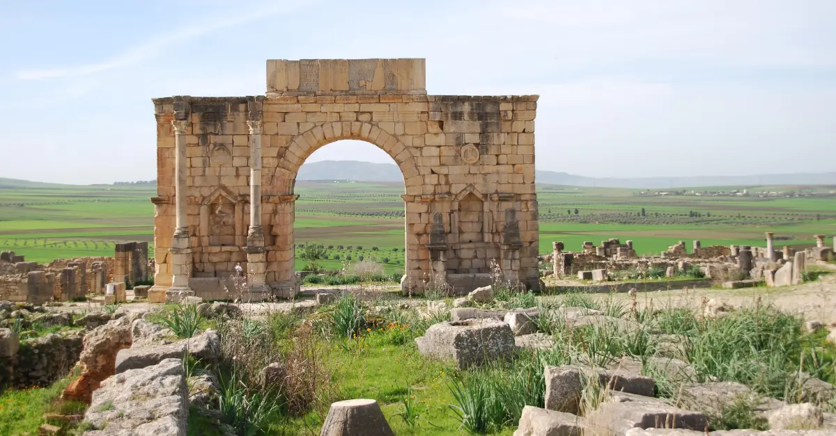 Ruines romaines de Volubilis au Maroc